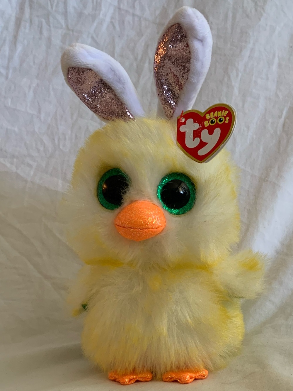 TY Yellow Chick Plush with Sparkle Beak and Glitter Ears